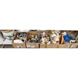 Mixed lot of mainly ceramic items, including studio pottery toadstools, ceramic owls, Caithness
