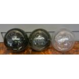 A Trio of Vintage Hand-Blown Glass Fishing Floats