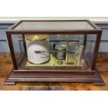 O. Comitti and Son London Mahogany and Brass Cased Barograph