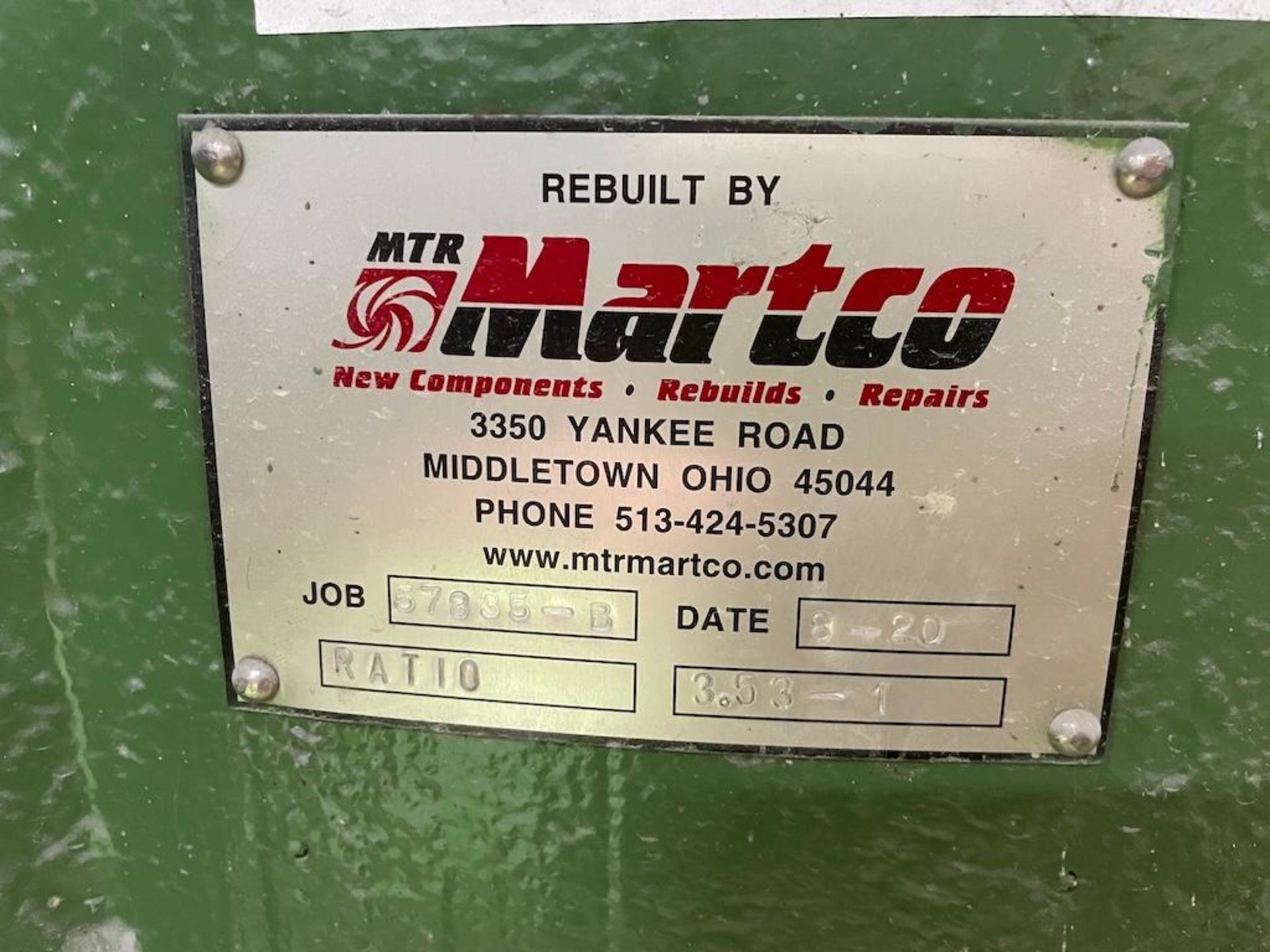 MARTCO REBUILT NO.2 HYDRA PULPER DRIVE RATIO 3.53-1 [70009] [SHOP]