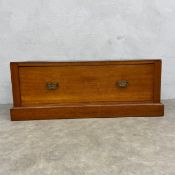 A Victorian walnut box chest. (From a wardrobe base). H.46 W.122 D.49cm.
