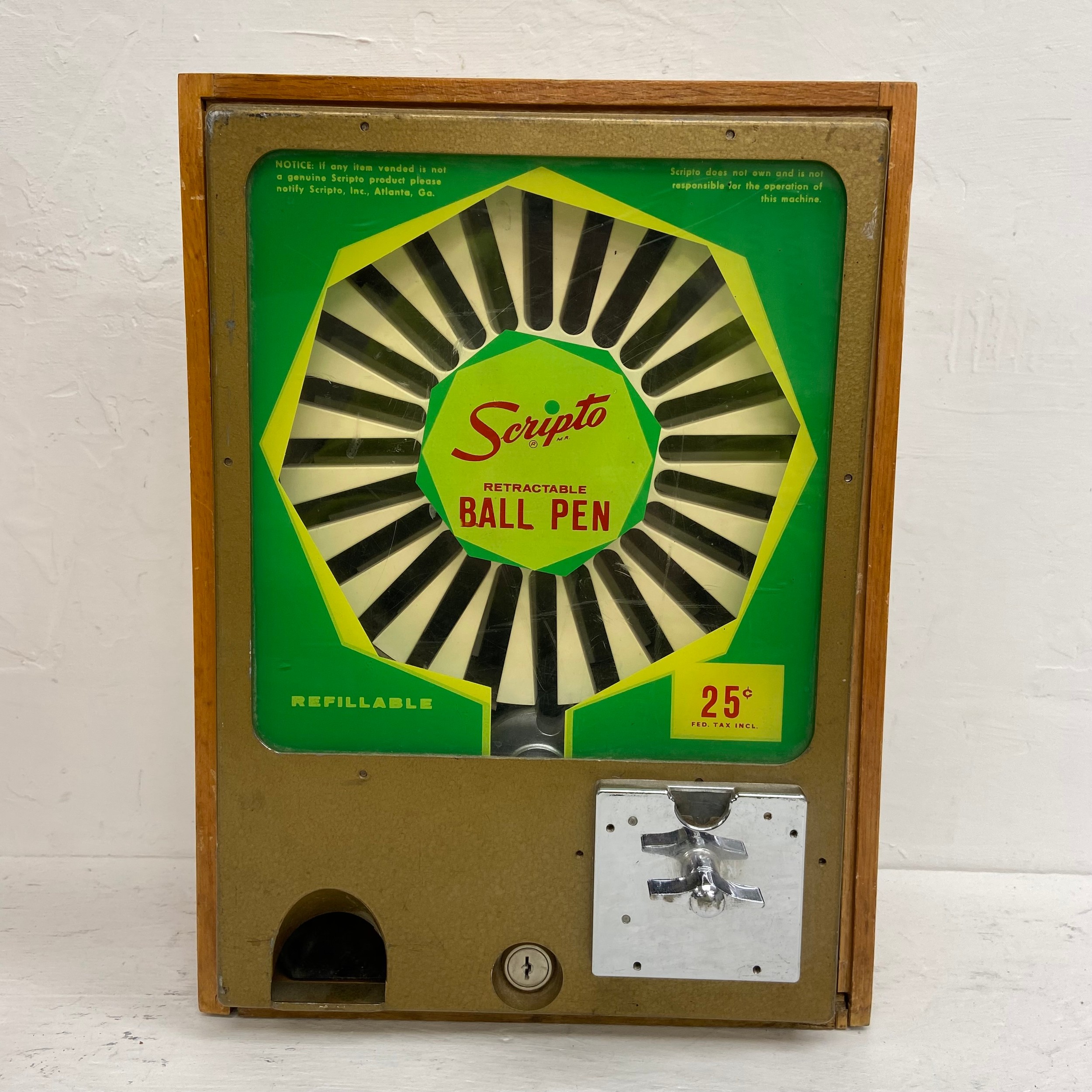 A pair of vintage Scripto Retractable Ball Pen vending machines. H.51 W.32cm. (Largest) - Image 2 of 5