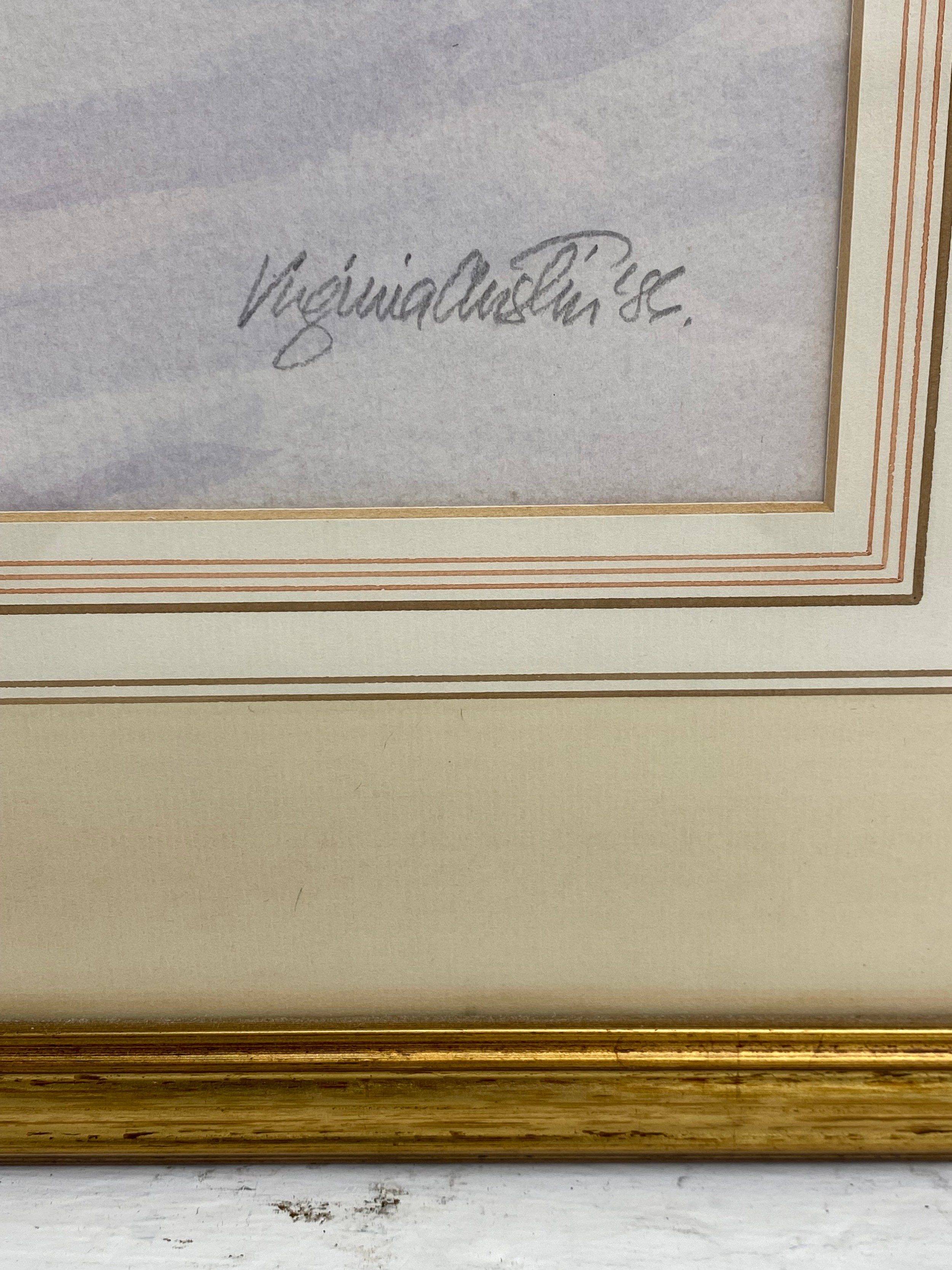 Virginia Austin (Virginia Miller b.1951), a large contemporary watercolour portrait of a duck, - Image 3 of 4