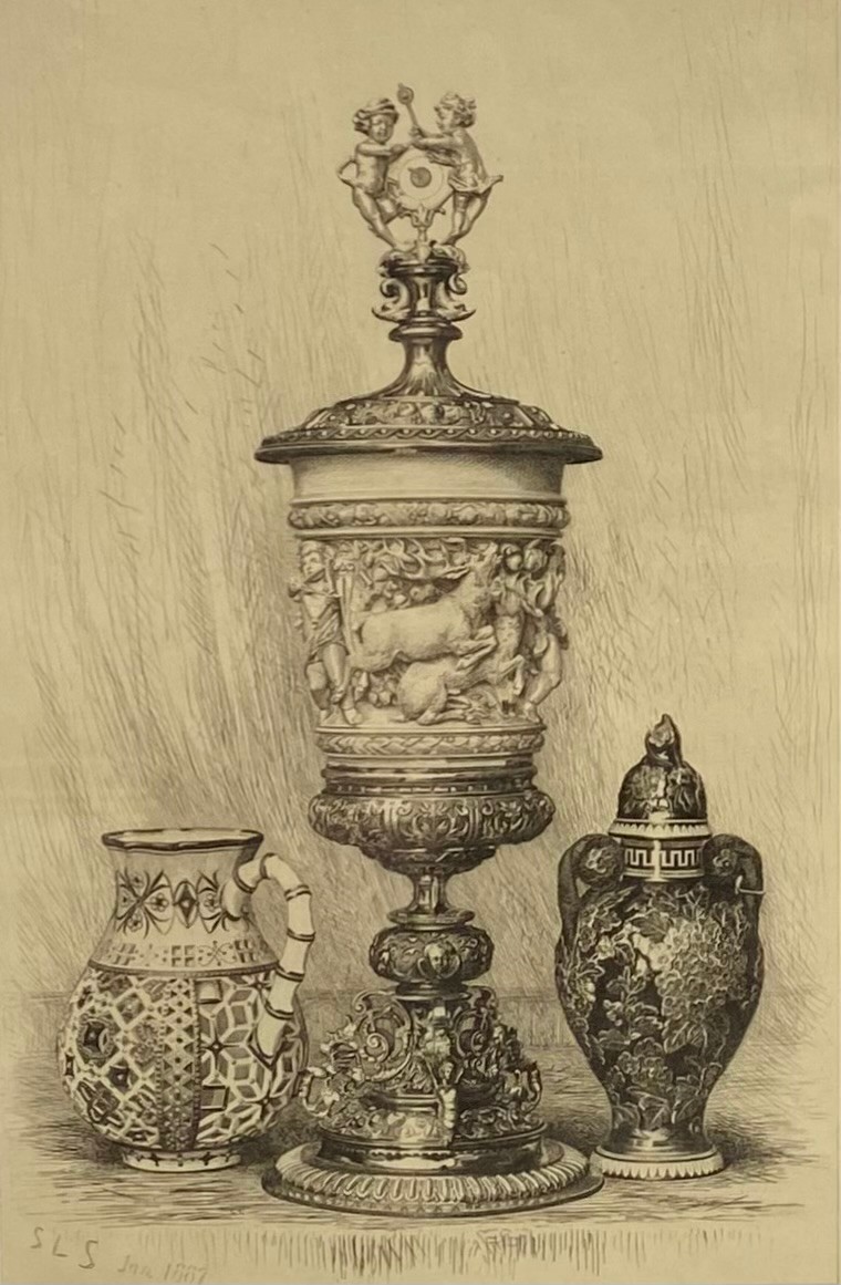 Sidney Lawton Smith (1848-1929), two late 19th century etchings depicting Royal Worcester and - Image 2 of 6