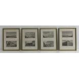 A set of eight French architectural engravings from 'Paris and it's Environs...the drawings made