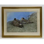 Cyril David Johnston (b.1946), a large modern watercolour titled 'Nay-Nay Geese' 1974, signed bottom