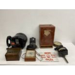 A mixed lot to include a Western Electric Bell System Type 320 explosion-proof telephone, a mid-