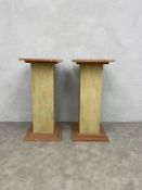A pair of painted pedestals. H.77cm.