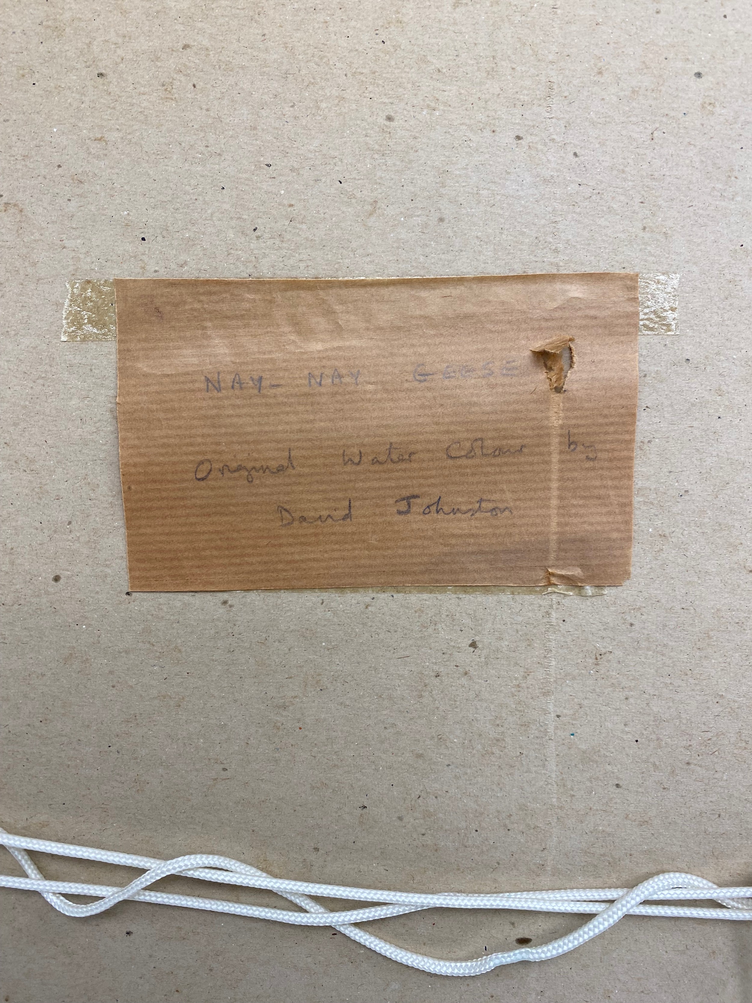 Cyril David Johnston (b.1946), a large modern watercolour titled 'Nay-Nay Geese' 1974, signed bottom - Image 5 of 5