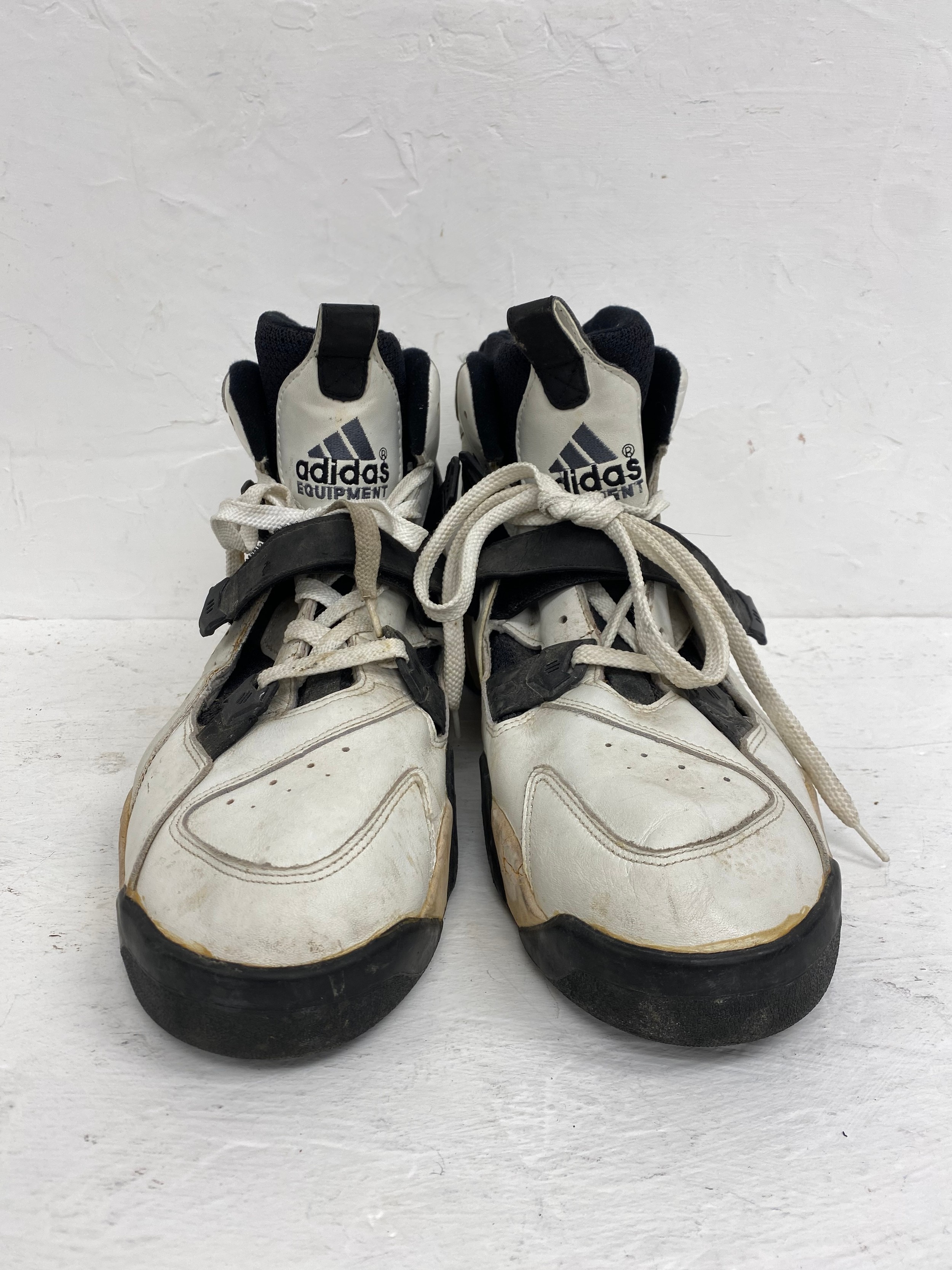 An unusually large pair of vintage 1990s Adidas Equipment basketball shoes size uk 18. - Image 7 of 7