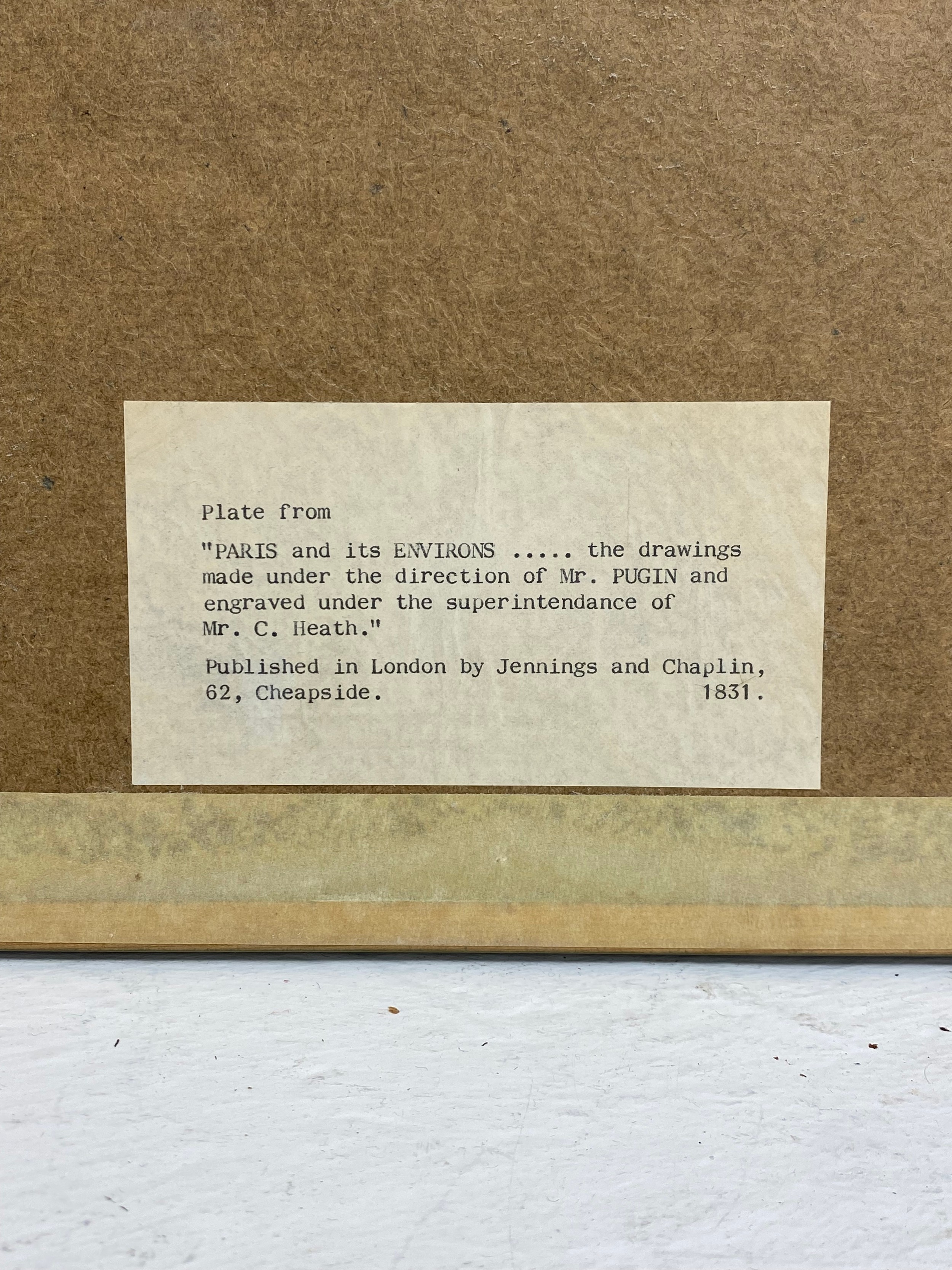 A set of eight French architectural engravings from 'Paris and it's Environs...the drawings made - Image 11 of 11