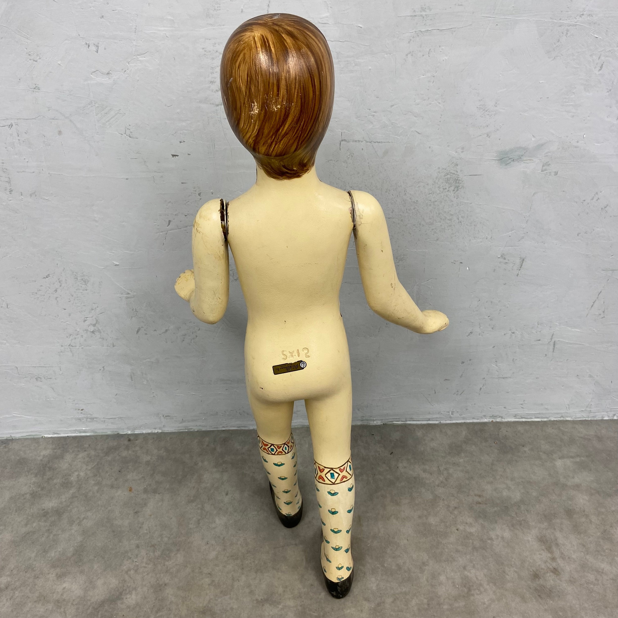 An early 20th century hand painted child's mannequin with articulated arms together with a vintage - Image 4 of 8