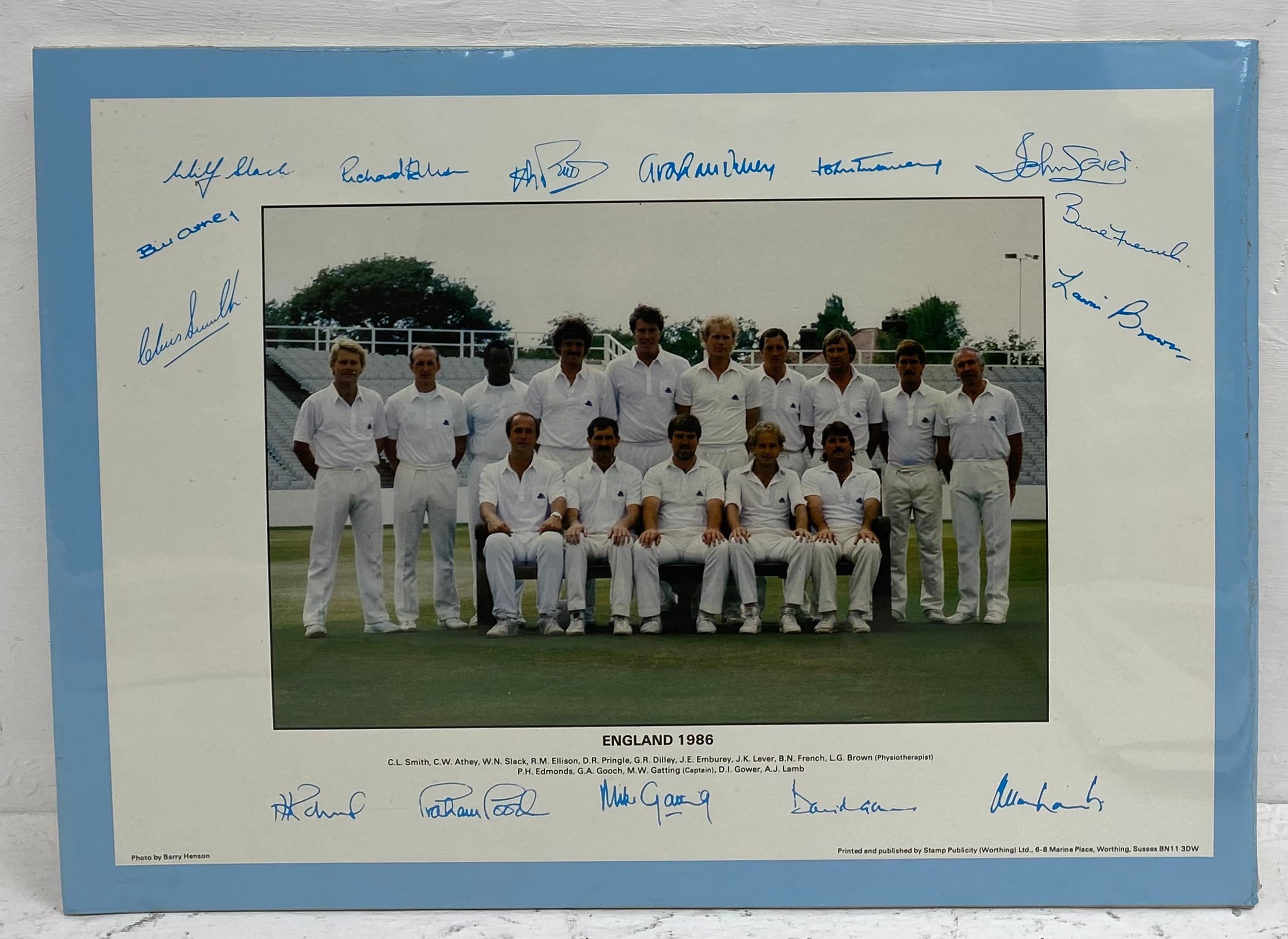 A vintage hand signed 1987 India & Pakistan World Cup photographic portrait of the England cricket - Image 10 of 10