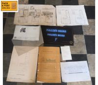 A folio containing plans and drawings, 19th century and later produced for the Fuller Breweries'
