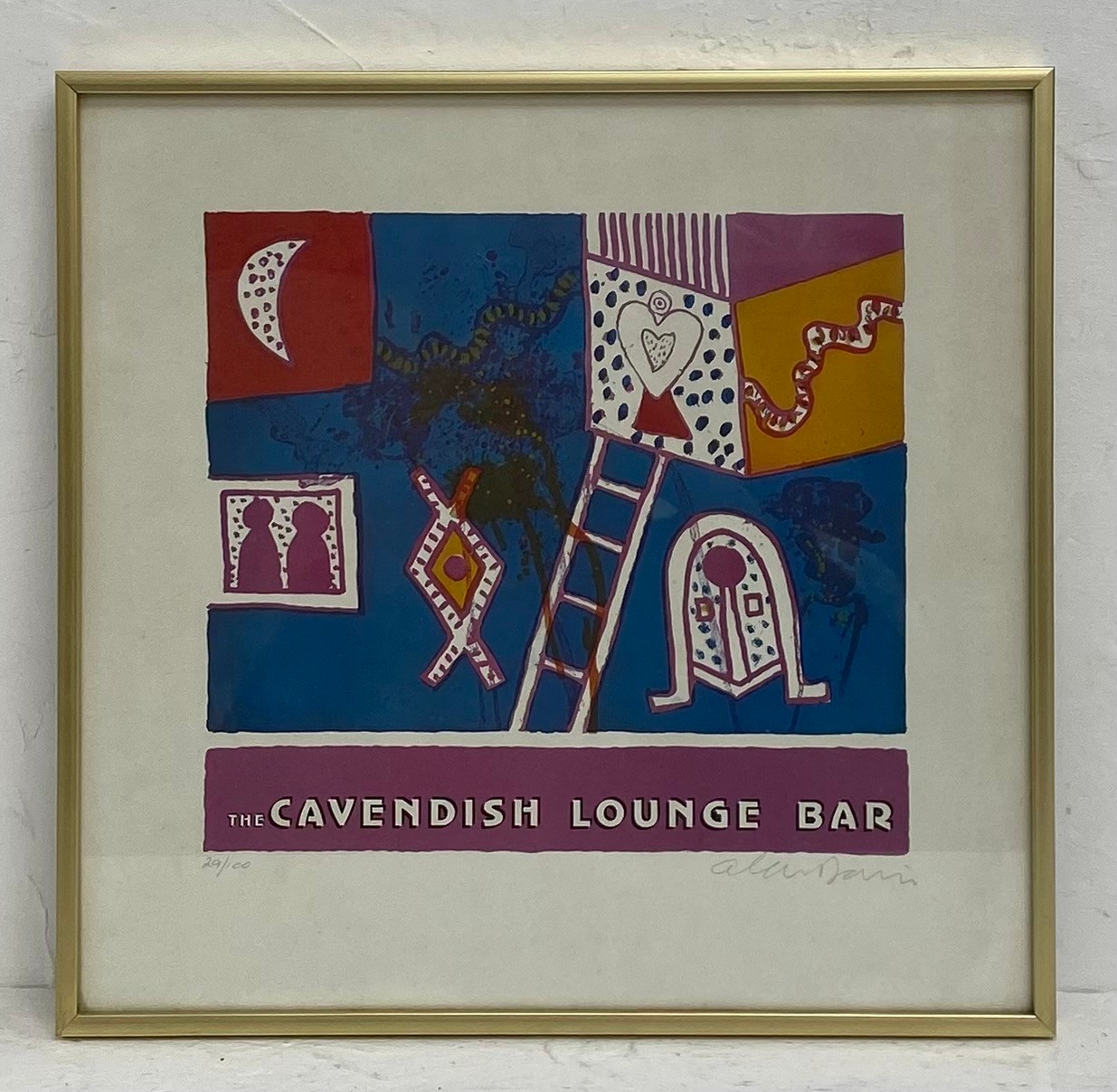 Alan Davie (1920-2014), a mid 20th century limited edition lithograph titled 'The Cavendish Lounge