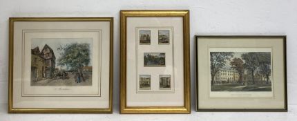 Seven 19th century and later hand coloured engravings to include a set of five depicting Regent's