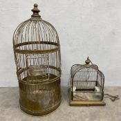 A large 19th century birdcage with 'This Animal is Dangerous' Yarmouth Zoological Gardens plaque