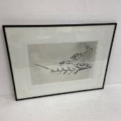 A contemporary abstract lithograph in a glazed frame. 68x52cm.