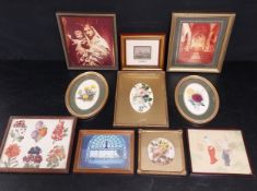 A mixed lot of floral, religious and other prints. All framed and glazed. H.28.5 W.23cm largest.