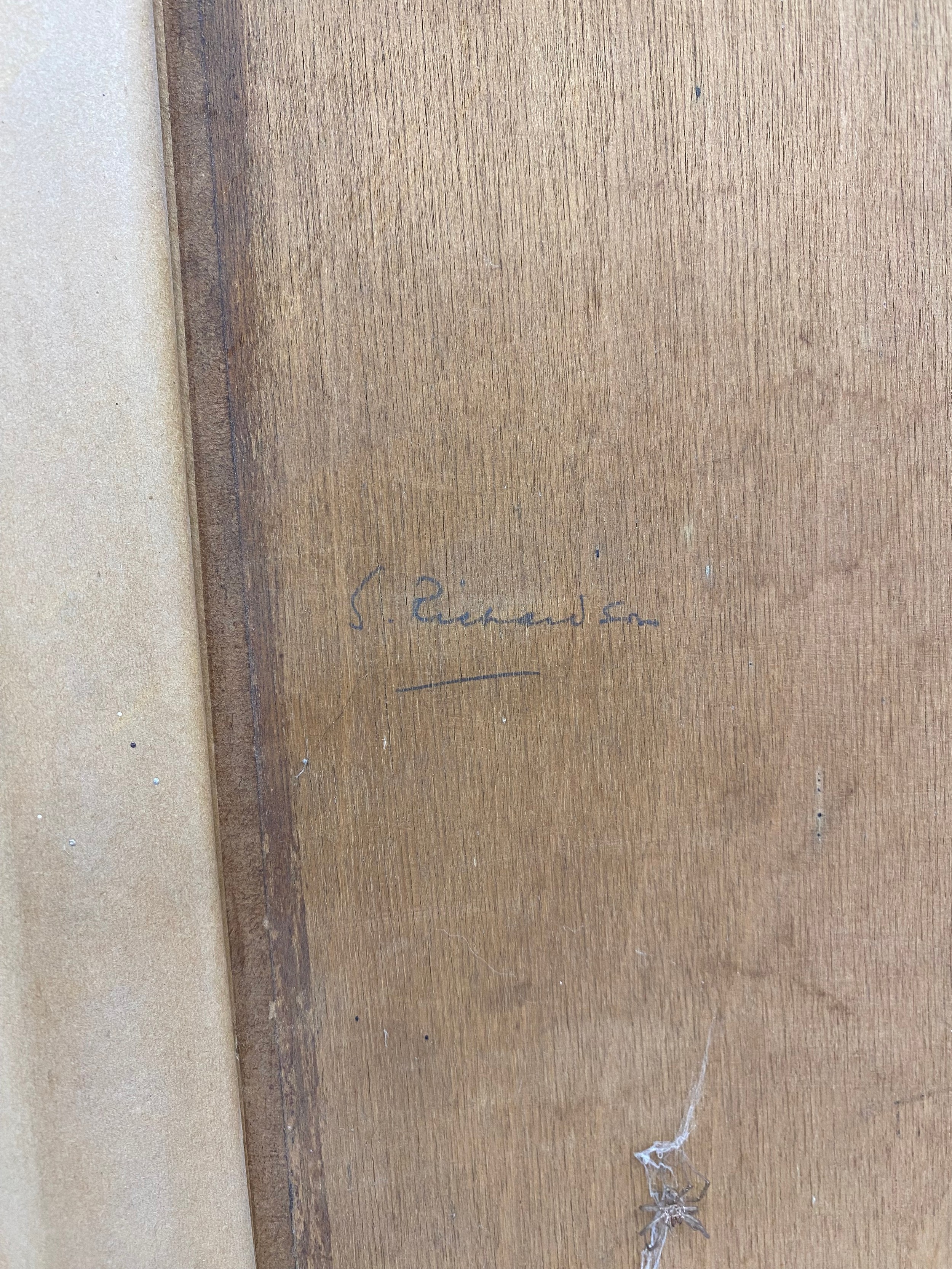 An early 20th century oil on board, still life flowers, by S. Richardson. Signed bottom left in a - Image 5 of 5