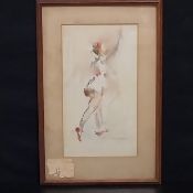 A 20th century watercolour titled 'Ballet' by Mary Cockburn, signed to the bottom right in a