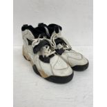 An unusually large pair of vintage 1990s Adidas Equipment basketball shoes size uk 18.
