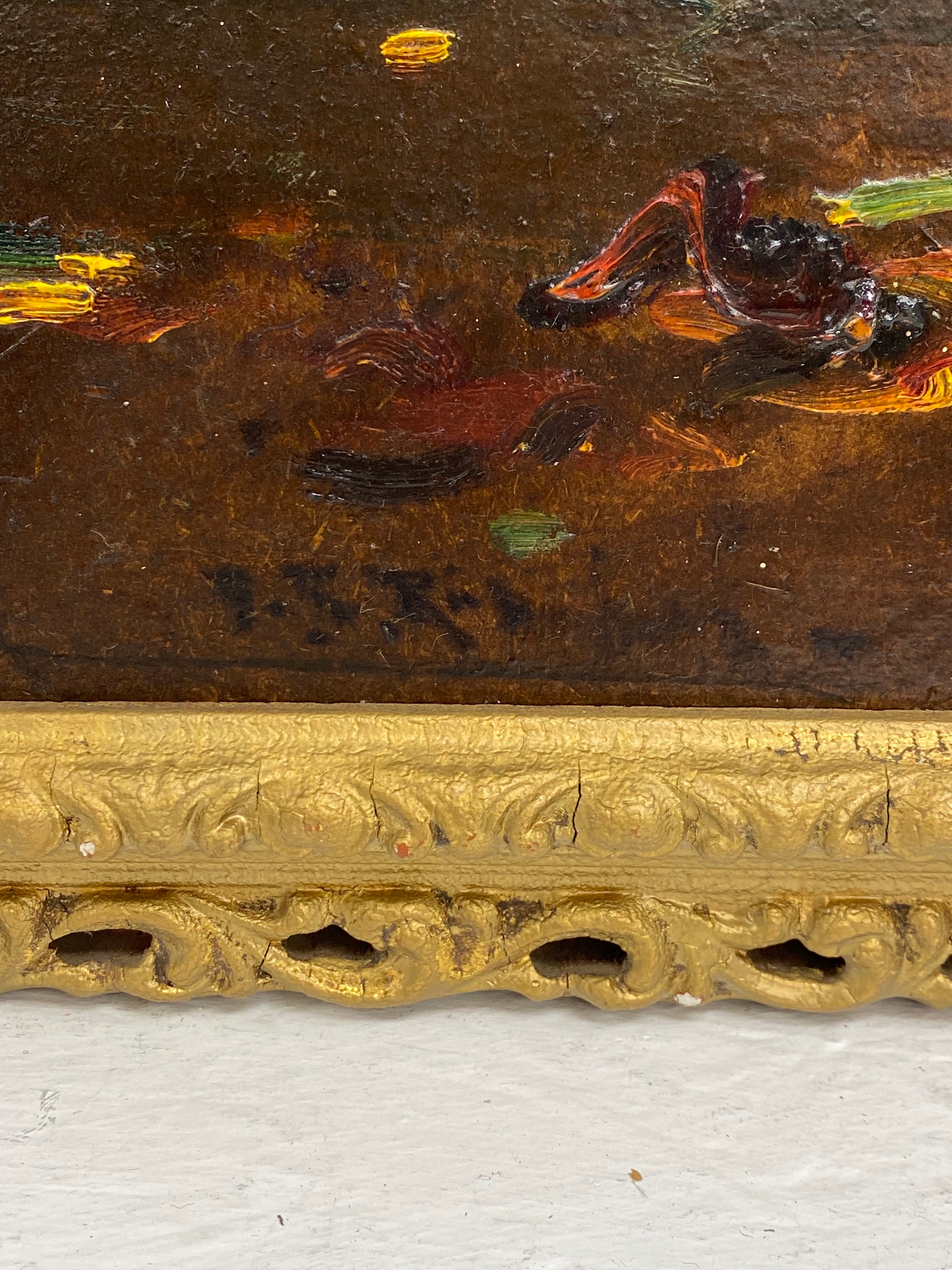 An early 20th century oil on board, still life flowers, by S. Richardson. Signed bottom left in a - Image 3 of 5