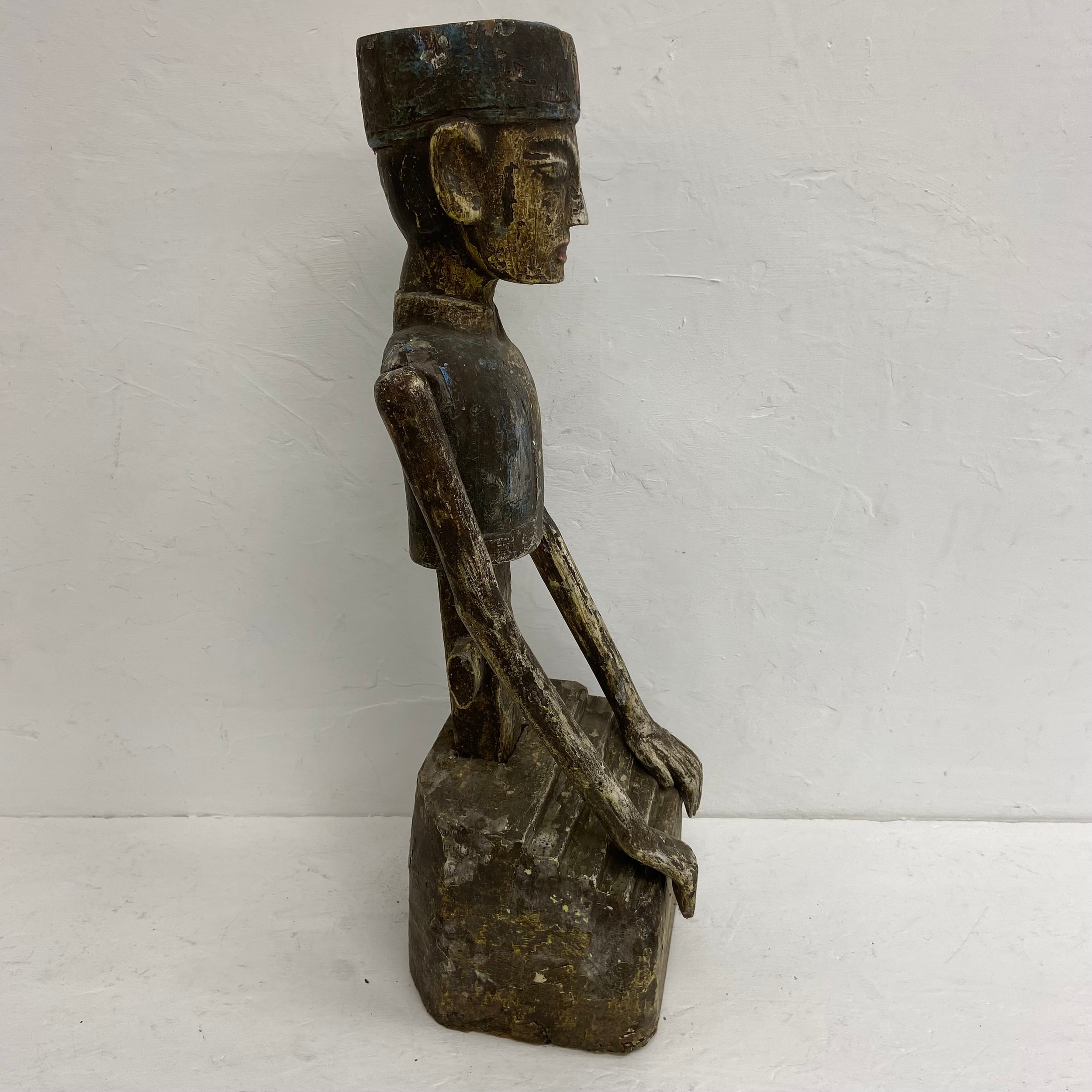 A pair of 20th century hand carved and painted Javanese matrimonial Loro Blonyo or inseparable - Image 5 of 5