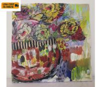 Sue Dove, abstract mixed media on canvas study, signed, titled to reverse. 25x25cm.