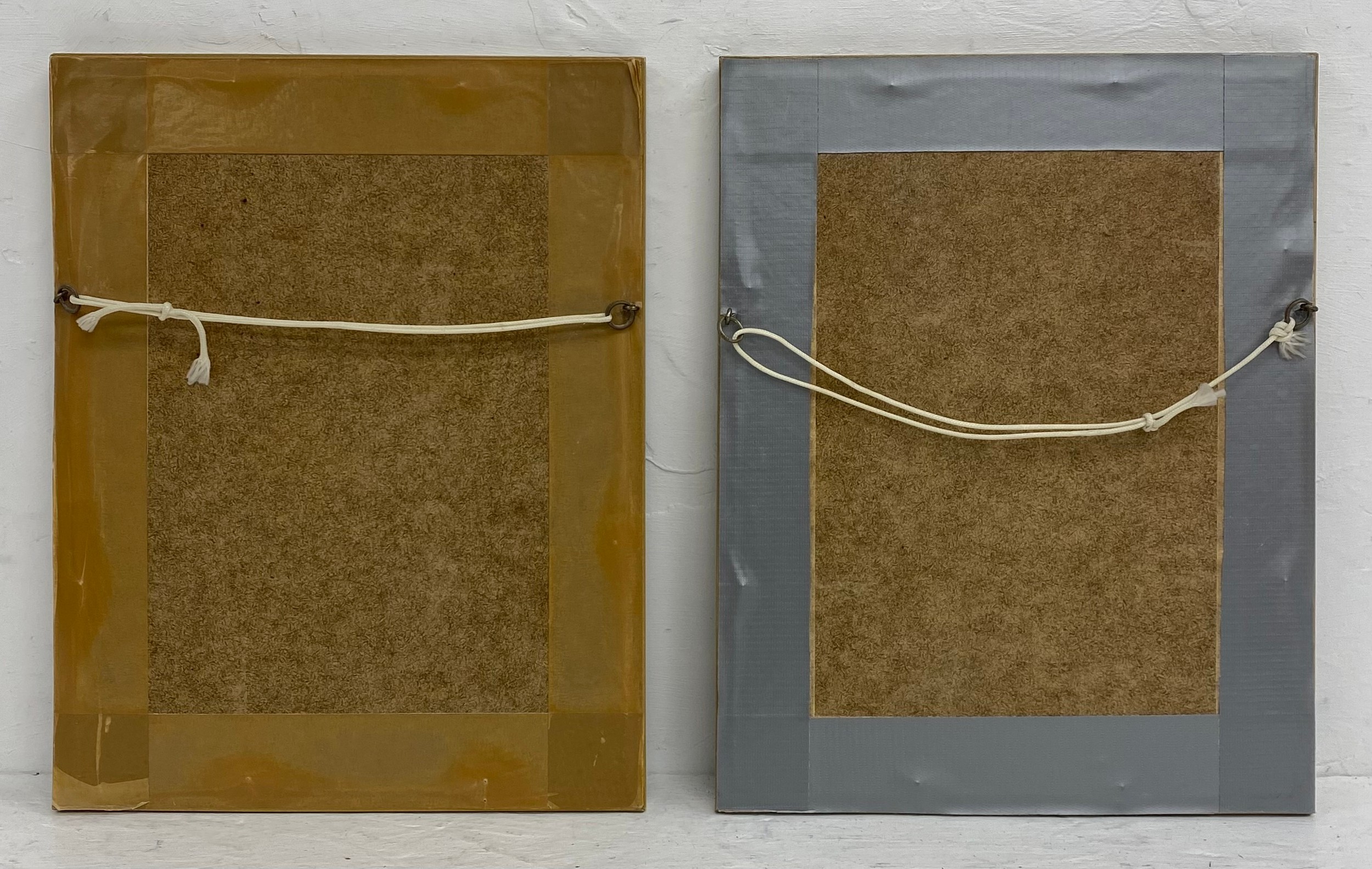 A pair of 19th century Japanese watercolours titled 'Inko' (parrot) and 'Hojiro' (white-eye bird). - Image 6 of 6