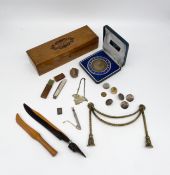 A mixed lot to include a 19th century Japanese Ansai era (late Edo period C.1853-69) silver