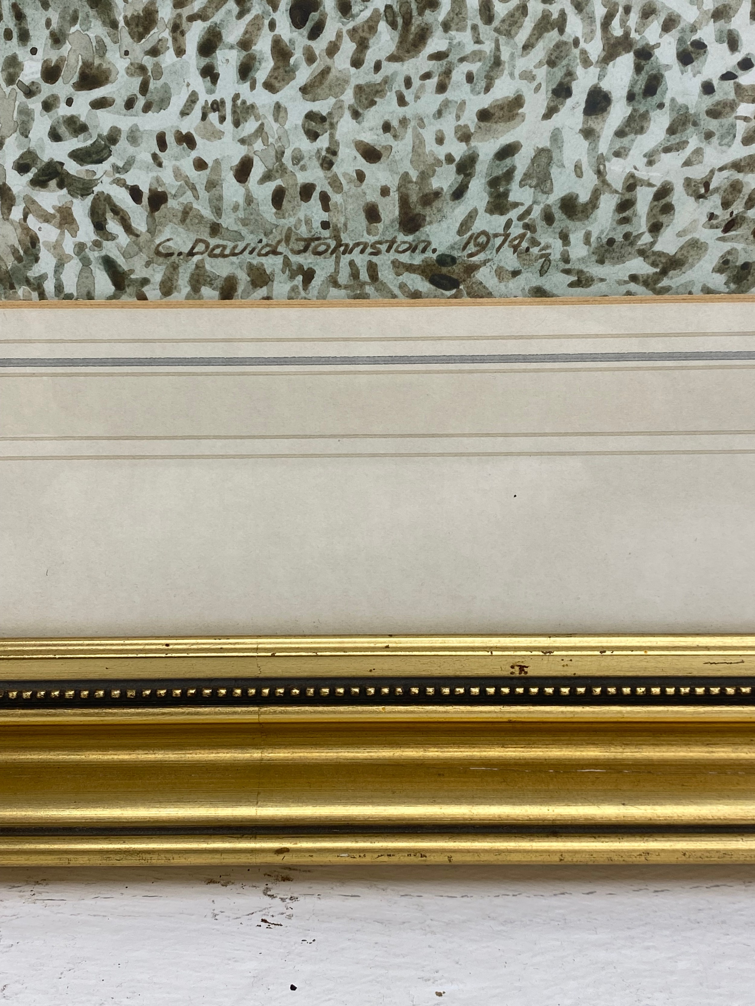 Cyril David Johnston (b.1946), a large modern watercolour titled 'Nay-Nay Geese' 1974, signed bottom - Image 3 of 5