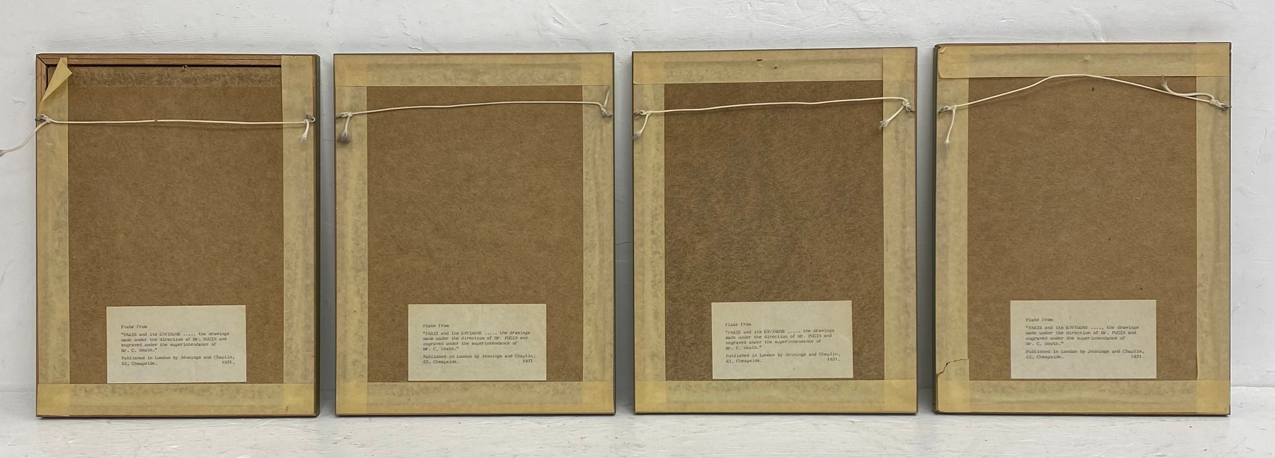 A set of eight French architectural engravings from 'Paris and it's Environs...the drawings made - Image 10 of 11