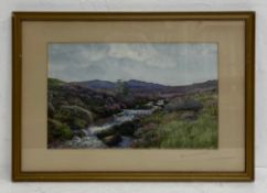 A 20th century watercolour landscape titled 'A Rocky Brook Near Belstone, Dartmoor', signed bottom
