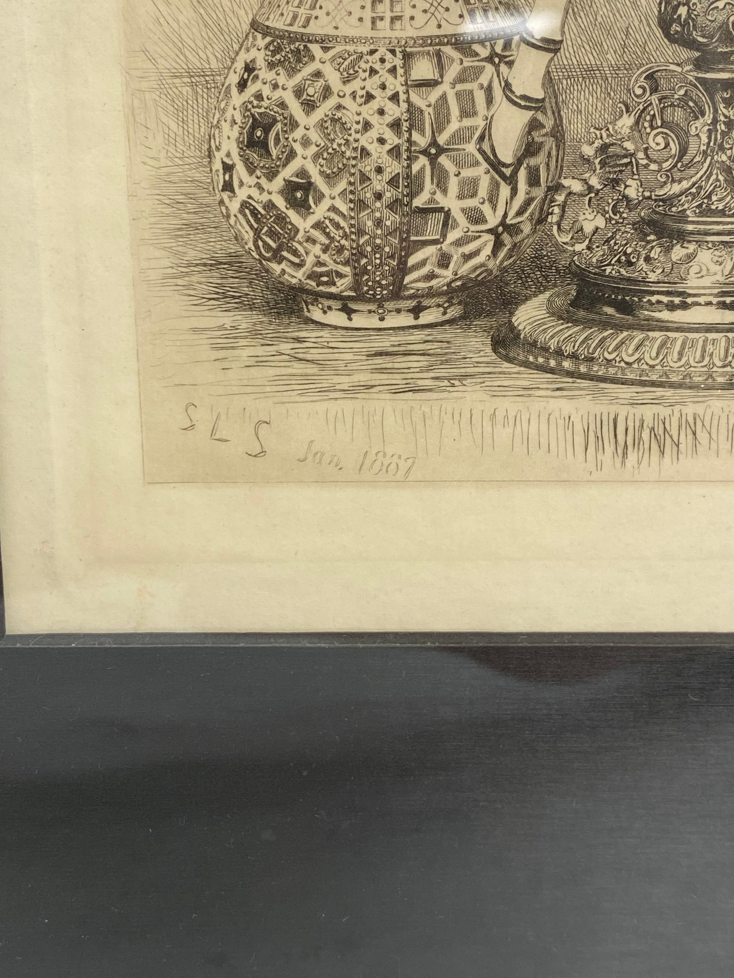 Sidney Lawton Smith (1848-1929), two late 19th century etchings depicting Royal Worcester and - Image 4 of 6