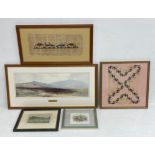 A mixed lot to include an early 20th century hand embroidered French silk chiffon handkerchief