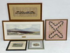 A mixed lot to include an early 20th century hand embroidered French silk chiffon handkerchief