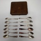 A set of six C.1900 925 sterling silver hallmarked King's Pattern teaspoons together with a set of