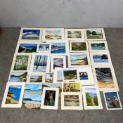 A large mixed lot of signed original contemporary landscape and portrait paintings on board (