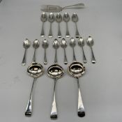 A mixed lot of 18th century and later Georgian hallmarked 925 sterling silver to include a set of