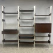 A 1980s modular shelving system by Michel Ducaroy for Ligne Roset, composite laminate and powdered
