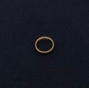 A 19th century hallmarked 22ct yellow gold wedding band ring, Birmingham, 1863. 5.83g