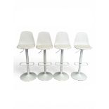A set of four height adjustable contemporary kitchen bar stools. H.115 W.40 D.40cm