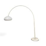 A 1970's vintage floor standing arc lamp with perspex shade on a metal base. H 200cm x W 55cm x D