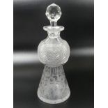An Edinburgh crystal thistle design decanter, 23cm.