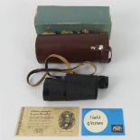 A vintage Carl Zeiss Jena Jenoptem 10 x 50 R5468070 monocular in a fitted leather case, boxed with