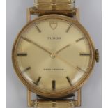 Mr Gurney's gents Tudor Rolex, 17 rubies movement, 9ct gold, manual wind watch, London assay marks