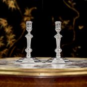 A RARE PAIR OF GEORGE I SILVER CANDLESTICKS, C.1721, JOSEPH CLARE I