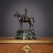 EMILE PINEDO (FRENCH, 1885-1910): A BRONZE EQUESTRIAN MODEL OF NAPOLEON