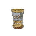 ATTR. TO ANTON KOTHGASSER (1769-1851): A BOHEMIAN ENAMELLED GLASS BEAKER CIRCA 1840
